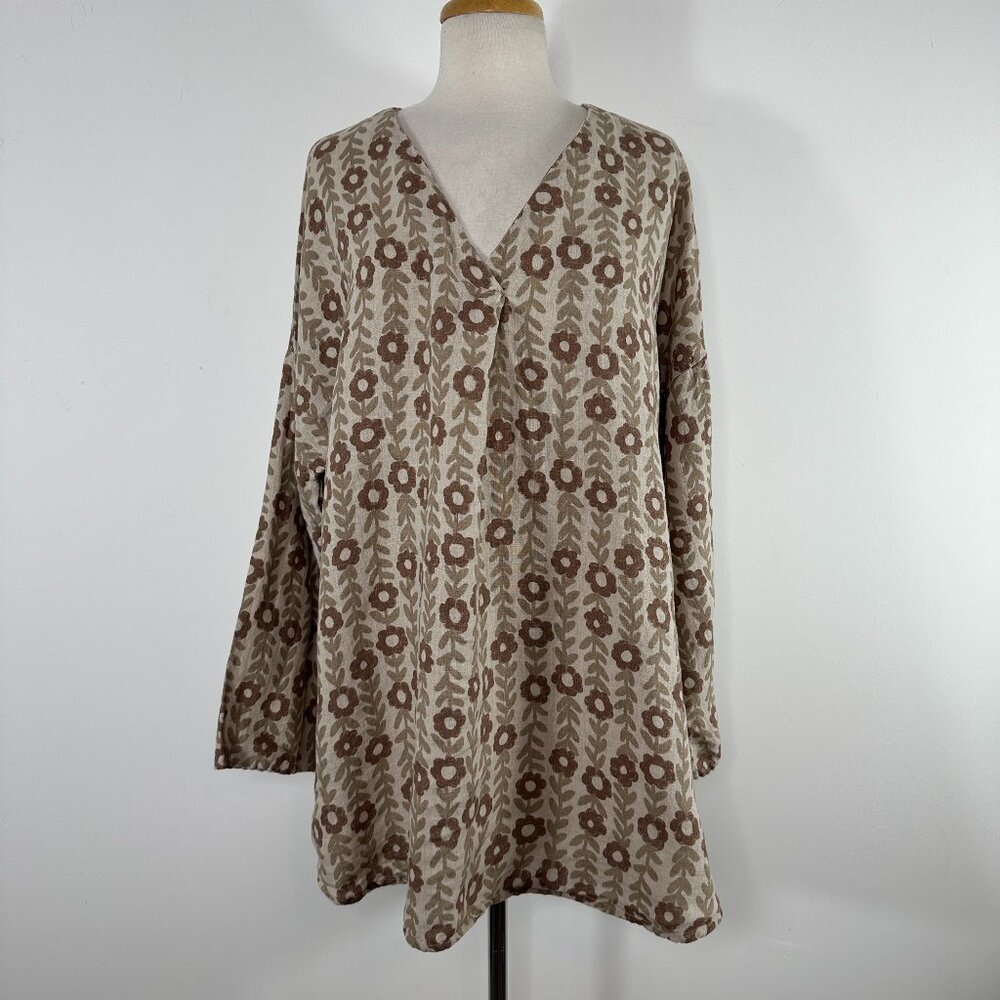 Gudrun Sjoden Brown Tunic Blouse Relaxed Fit